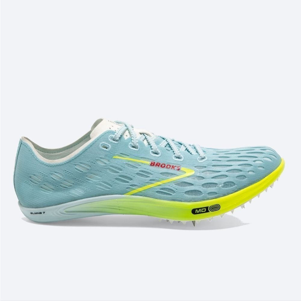 New Brooks Running ELMN8 7 Blue Glow cleat track running shoes unisex women's 12